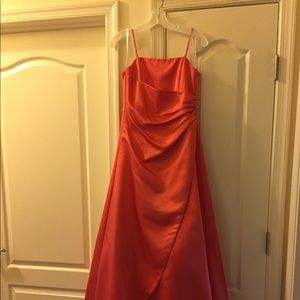 Coral Colored Junior Bridesmaid or Prom Dress